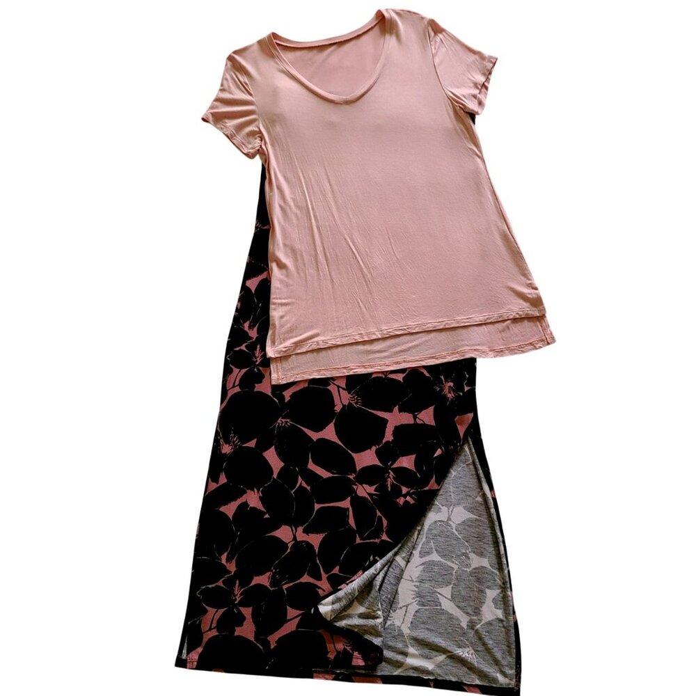 a.n.a Long Floral Skirt & Solid Top Set - Size M